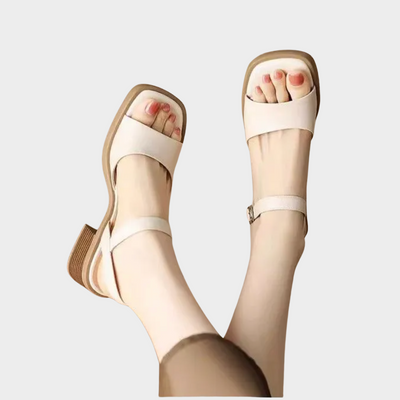 Celina | Neutral Tones Low block heel sandals