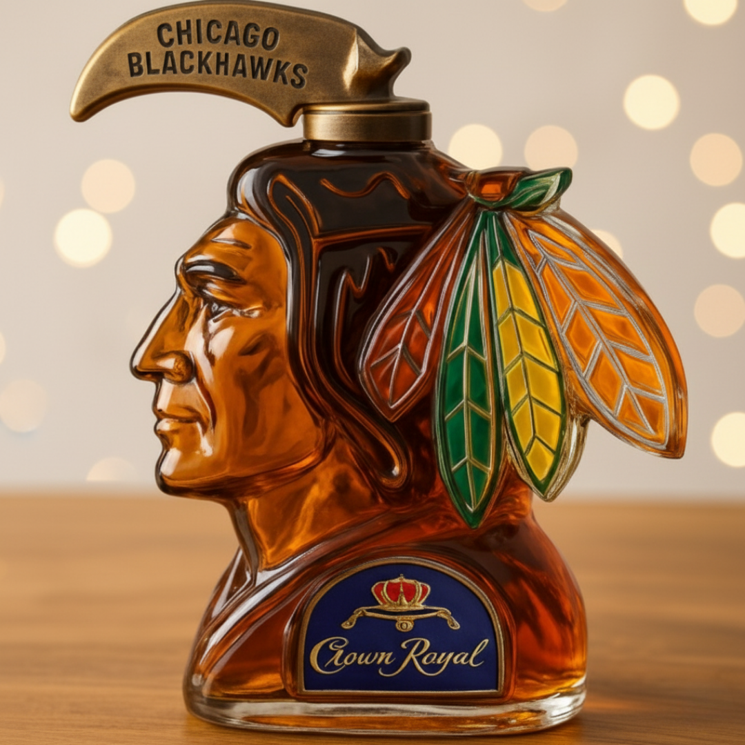 Chicago Blackhawks Whiskey Bottle