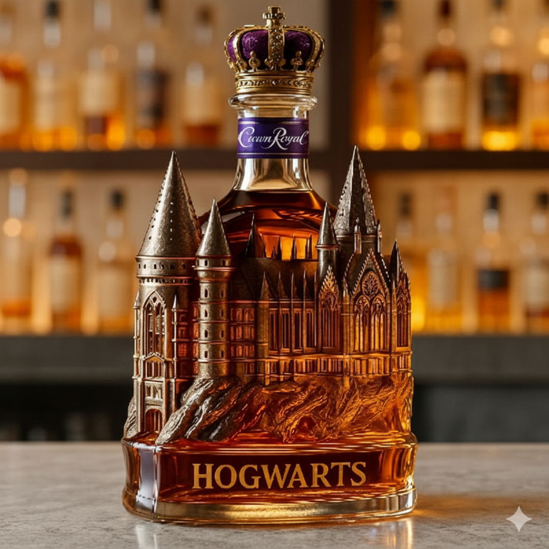 Crown Royal Hogwarts Castle Whiskey Bottle