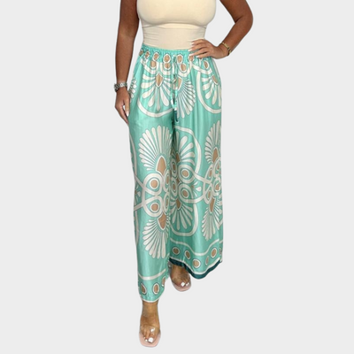 Sally | Trendy Printed Satin Track Pants