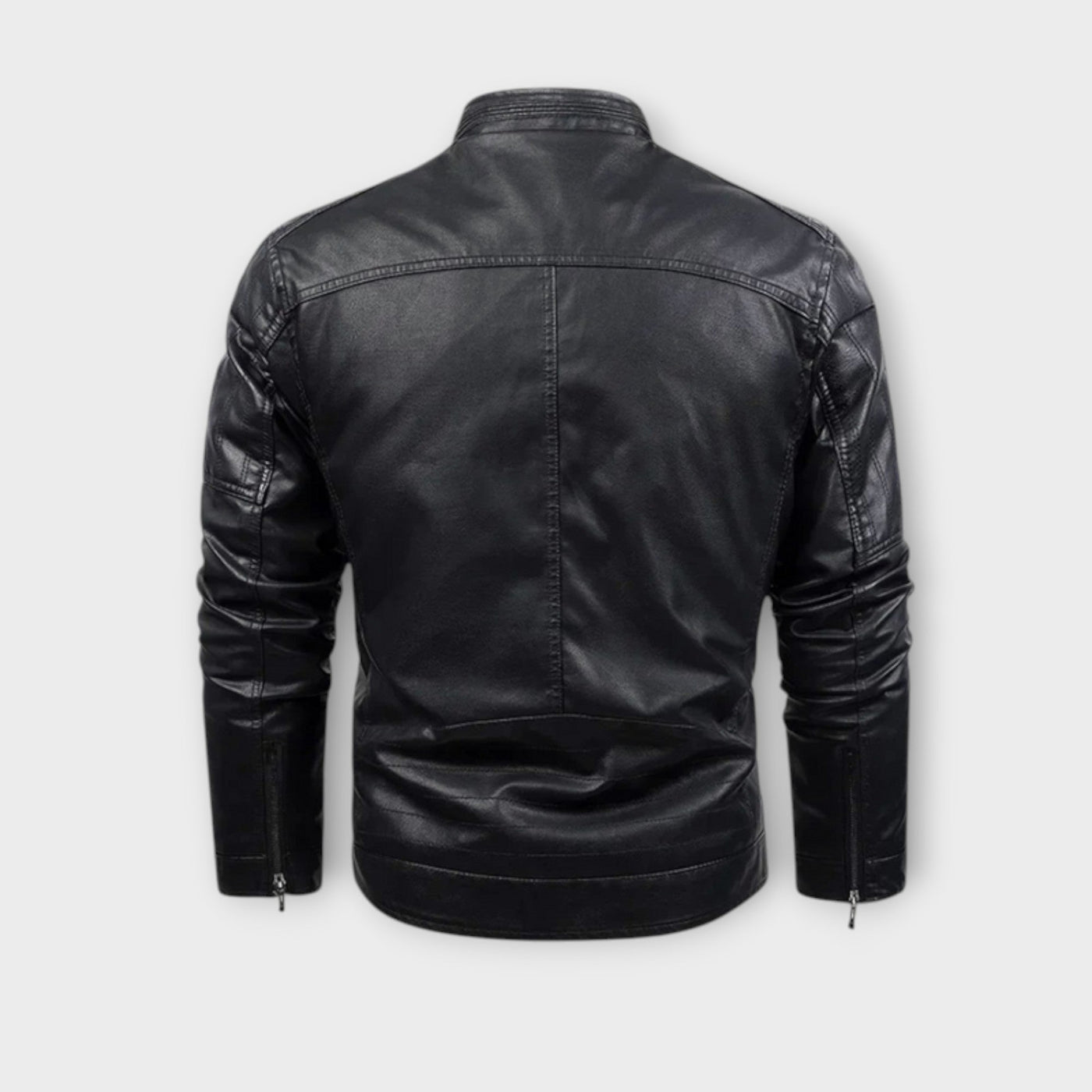 Fleece-Lined Retro Leather Jacket