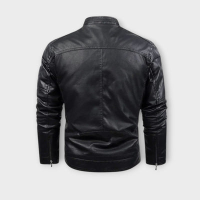Fleece-Lined Retro Leather Jacket