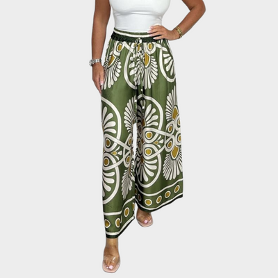Sally | Trendy Printed Satin Track Pants