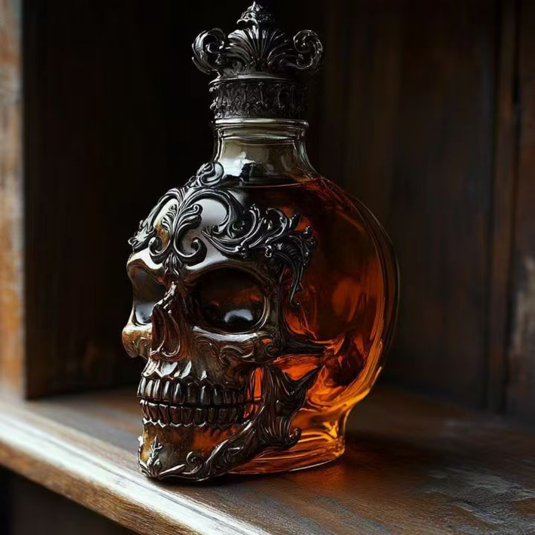 Gothic Skull Crown Whiskey Decanter