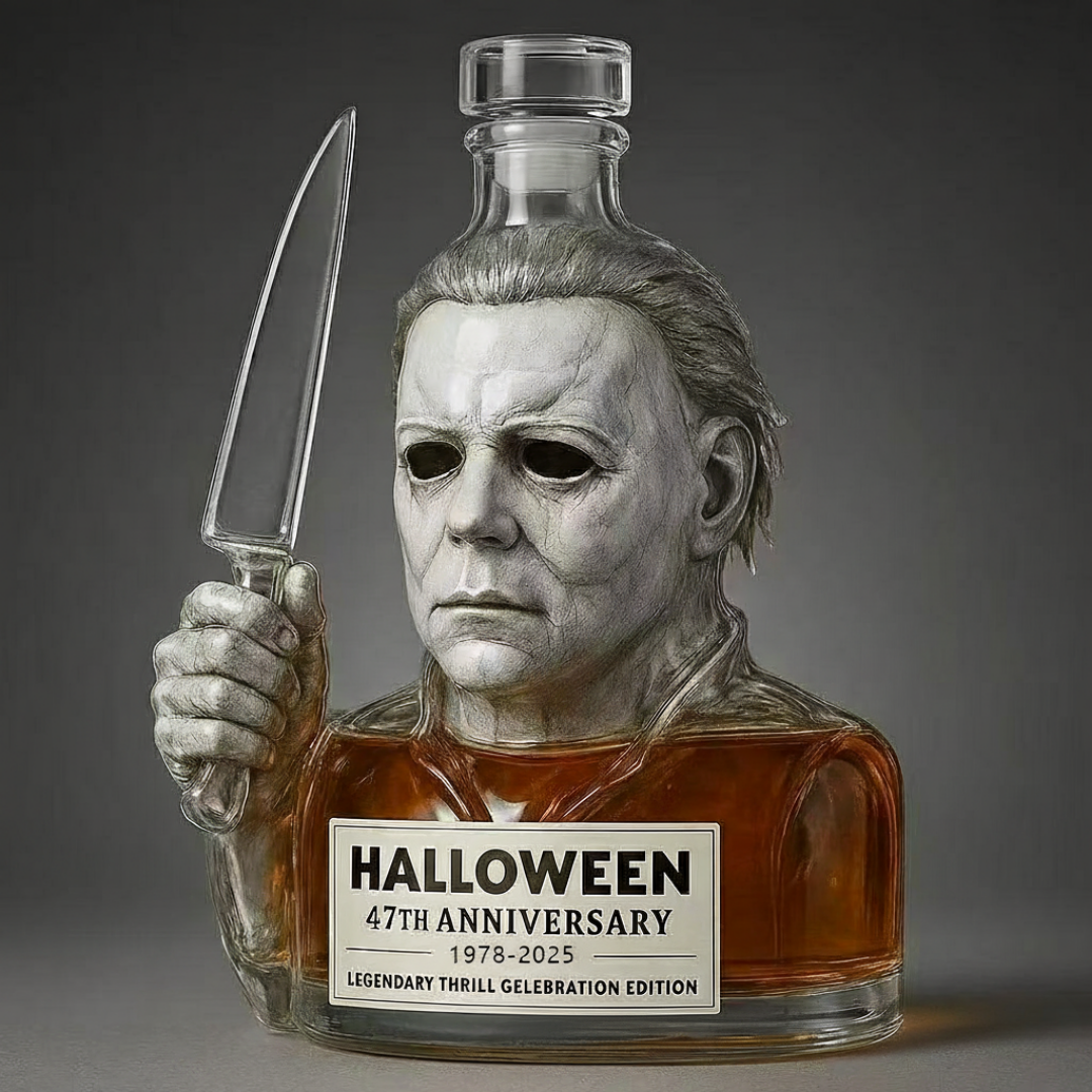Michael Myers Halloween 47th Anniversary Whiskey Bottle