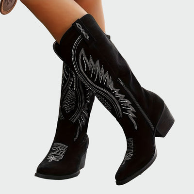 Fashion Embroidered Western Ankle Boots