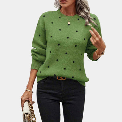 Darielle | Sophisticated Polka Dot Knitted Sweater