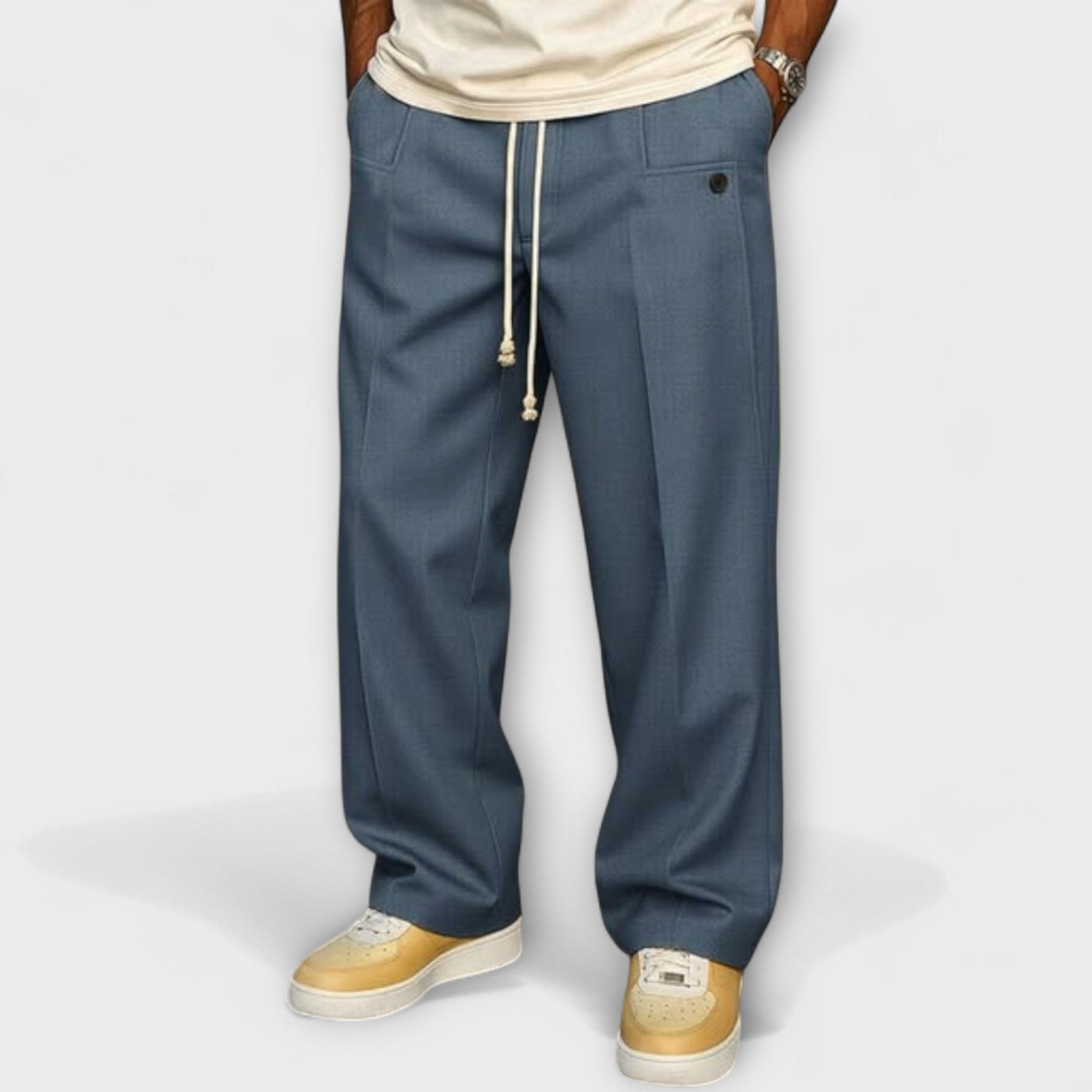 Elegant pants with urban drawstring