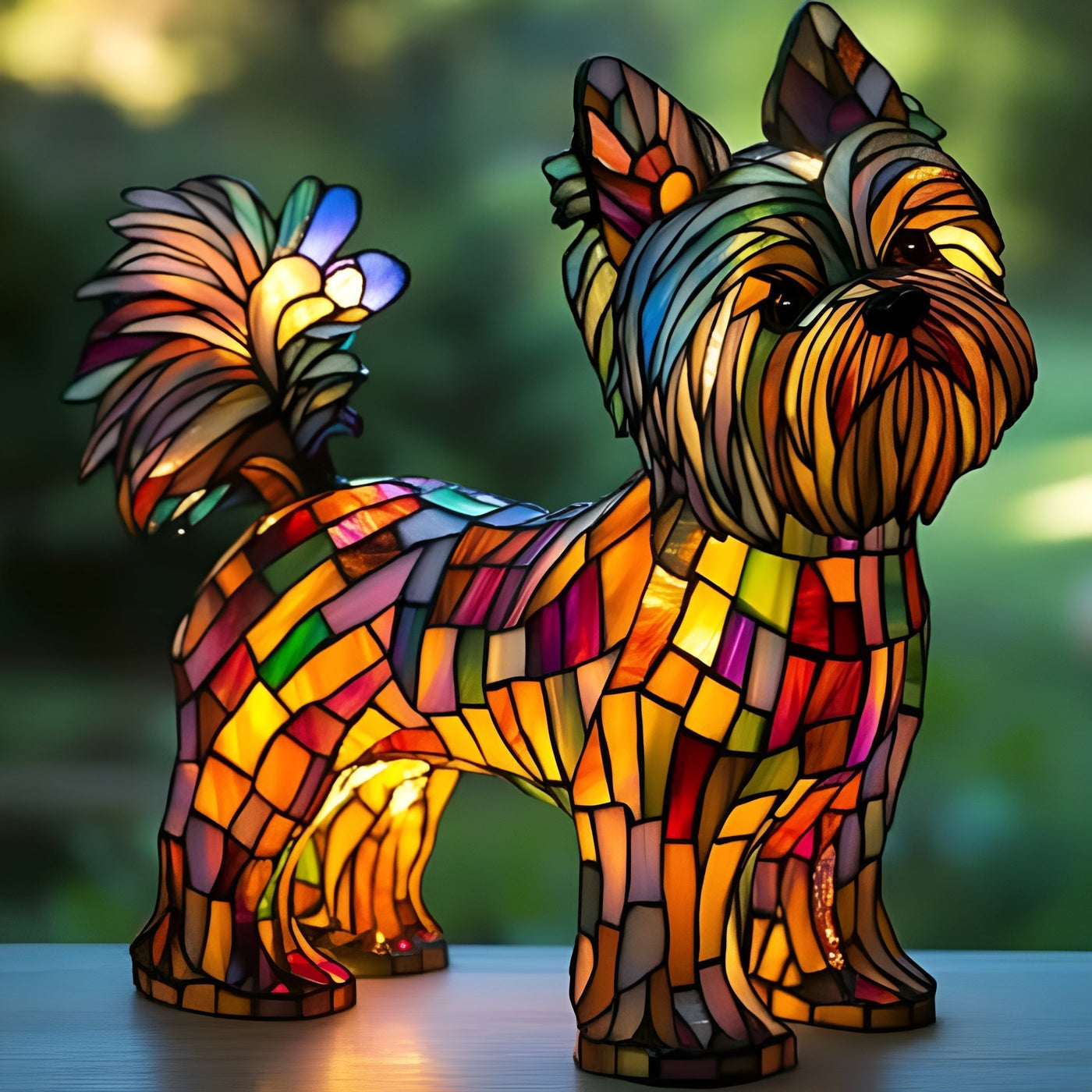 Plume – Lampe pour chiens magique en verre coloré