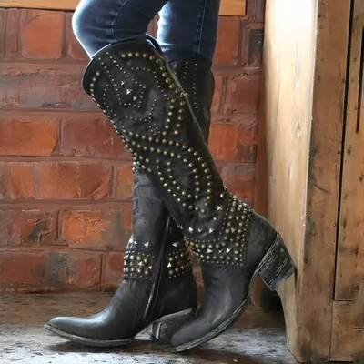 Mary | Western Knee-High Boots