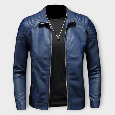 High Collar Leather Jacket