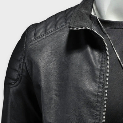 High Collar Leather Jacket