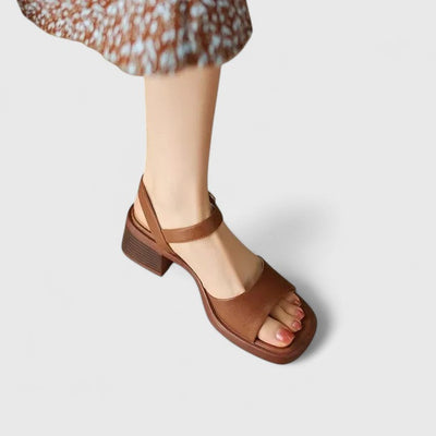 Celina | Neutral Tones Low block heel sandals