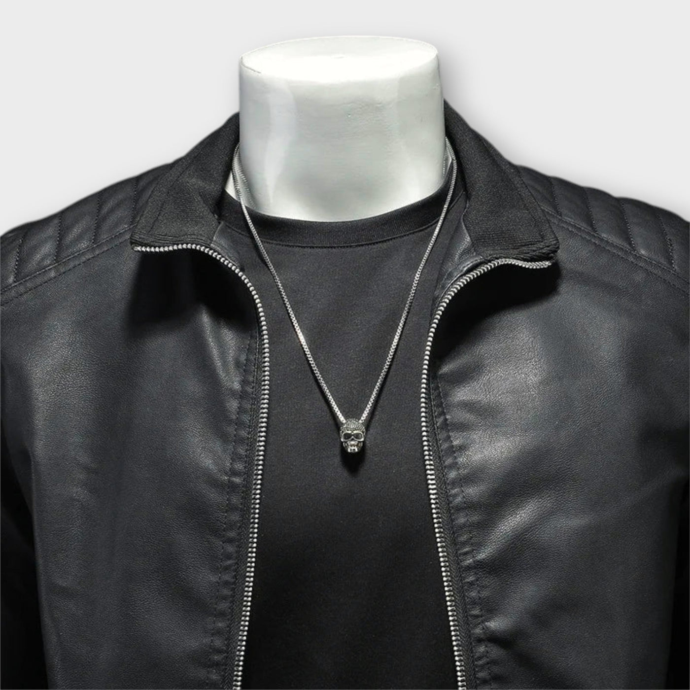 High Collar Leather Jacket