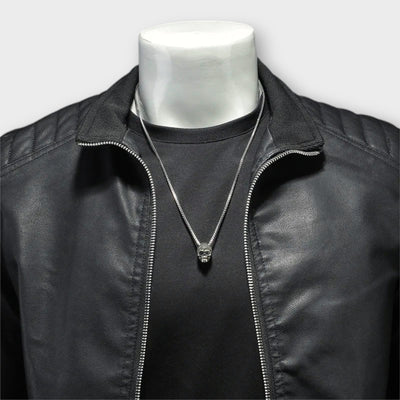 High Collar Leather Jacket
