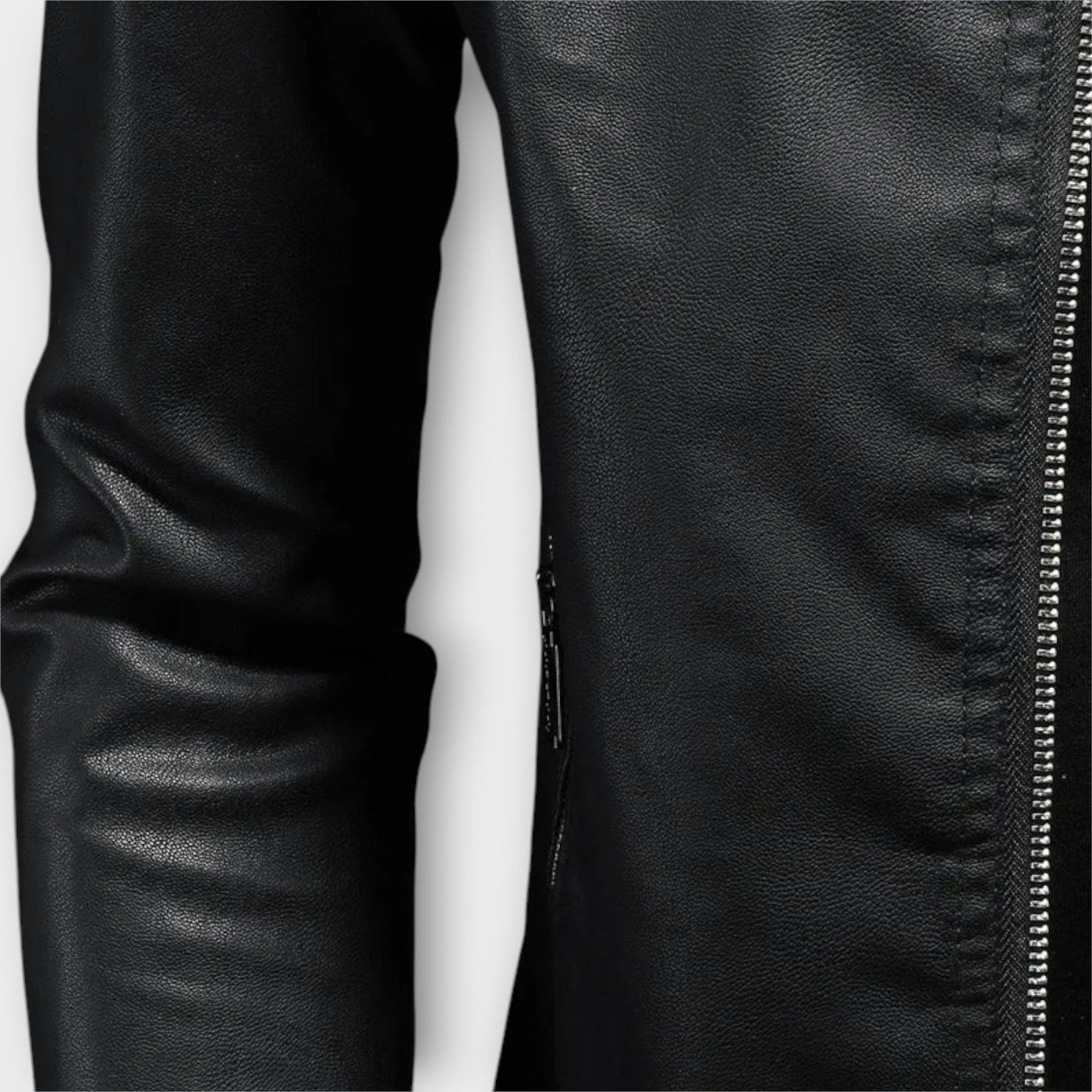 High Collar Leather Jacket