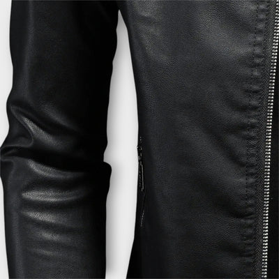 High Collar Leather Jacket