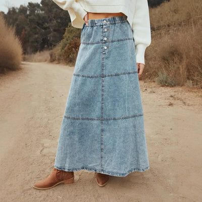 HAILEY | BOHEMINA LONG DENIM SKIRT
