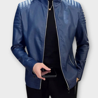 High Collar Leather Jacket