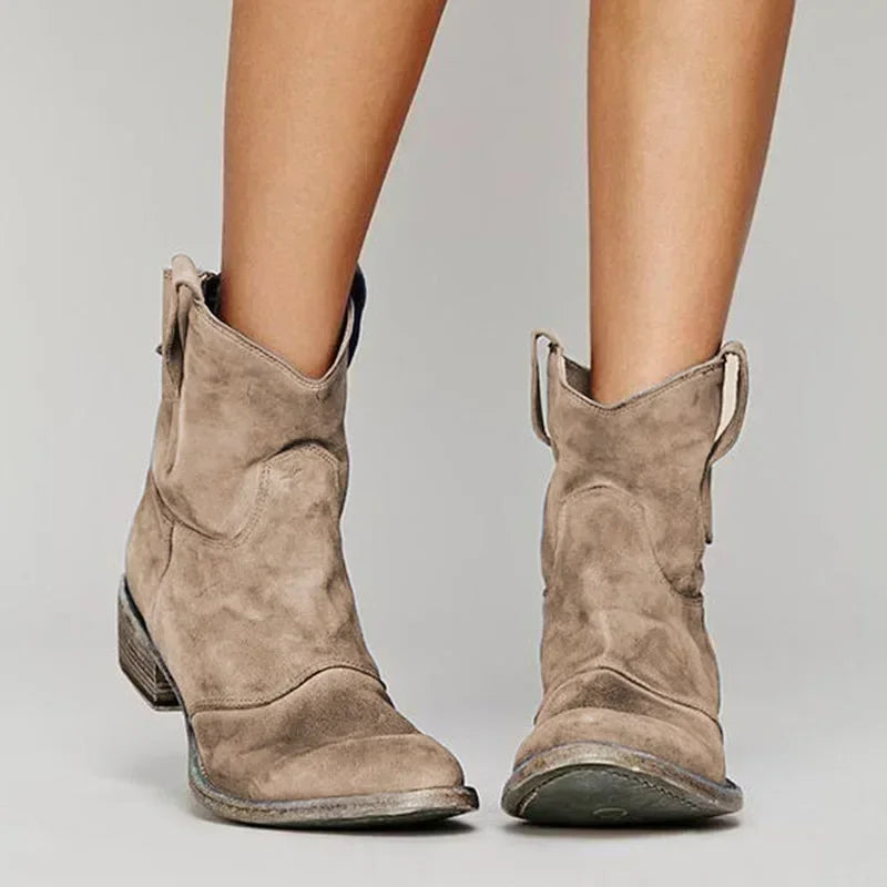 Morwenna - Ridge Suede Western Boots