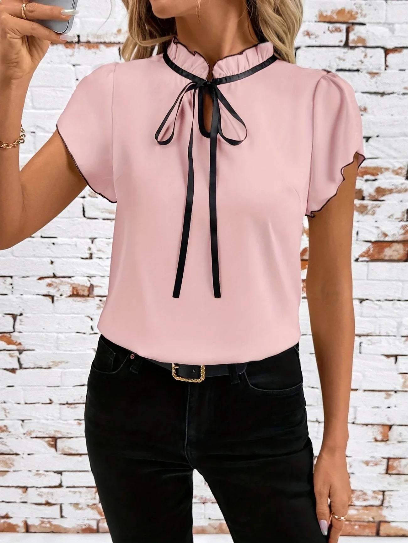 ROSEMARY | ELEGANT FLUTTER SLEEVES BLOUSE