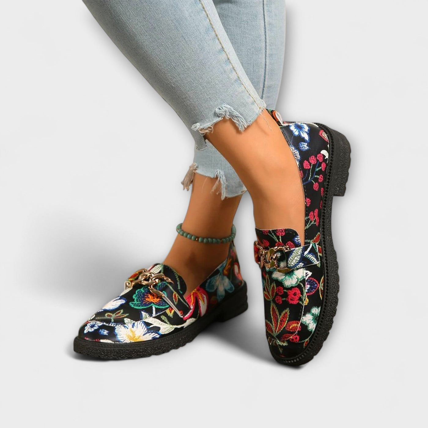 Orla | Multicolor Loafers with Floral Pattern