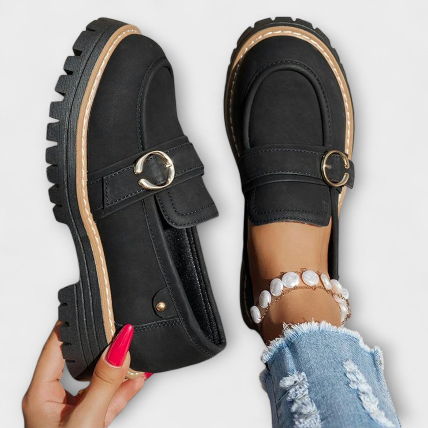 Lora | Casual Moccasins with Round Toe