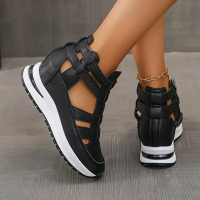 SAFRINA | STYLISH ZIPPERED WEDGE SANDALS