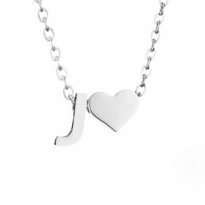 YAHNA | LETTER INITIAL SILVER NECKLACE