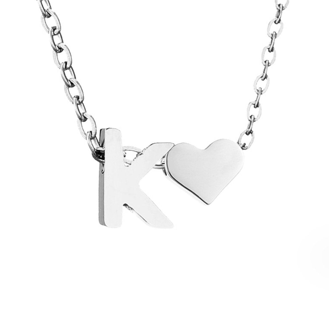 YAHNA | LETTER INITIAL SILVER NECKLACE