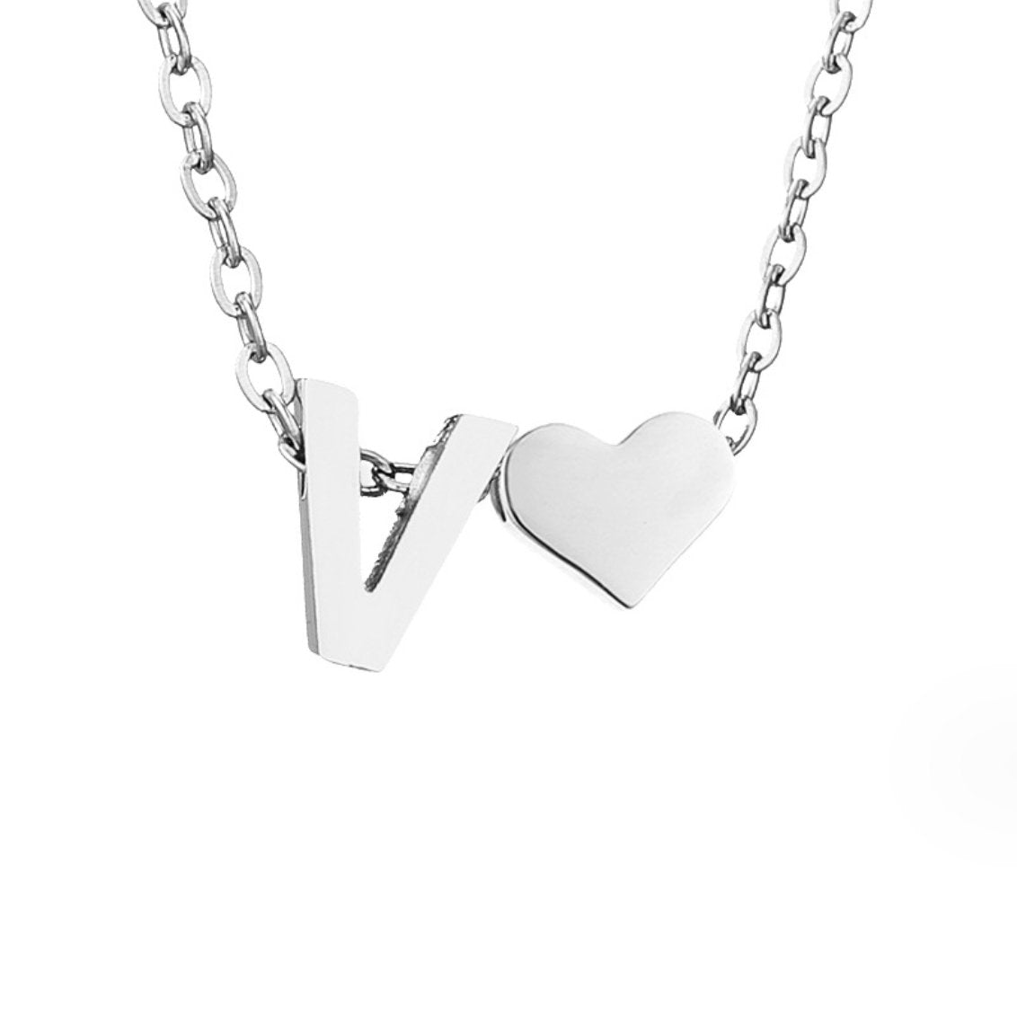 YAHNA | LETTER INITIAL SILVER NECKLACE