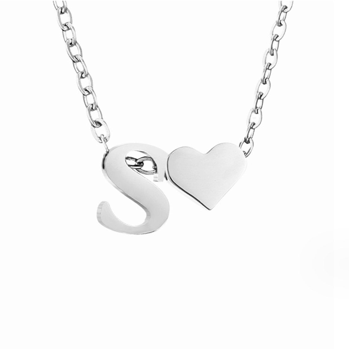 YAHNA | LETTER INITIAL SILVER NECKLACE