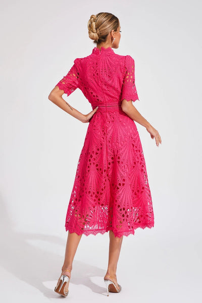 TINA | ELEGANT FLOWER EMBROIDERED DRESS