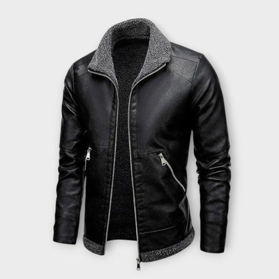 Elegant Leather and Fleece Jacket