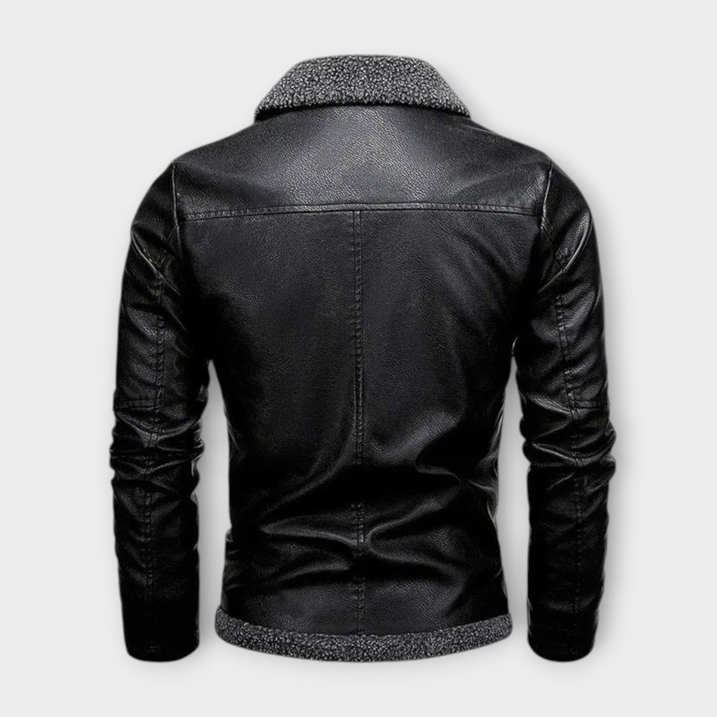Elegant Leather and Fleece Jacket