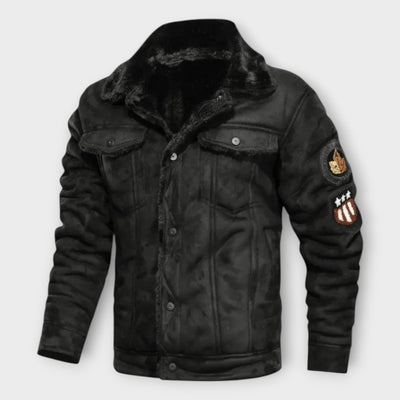 Elegant and Warm Fleece Leather Jacket