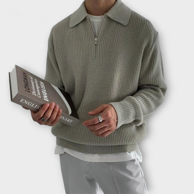 Elegant Cotton Polo Sweater